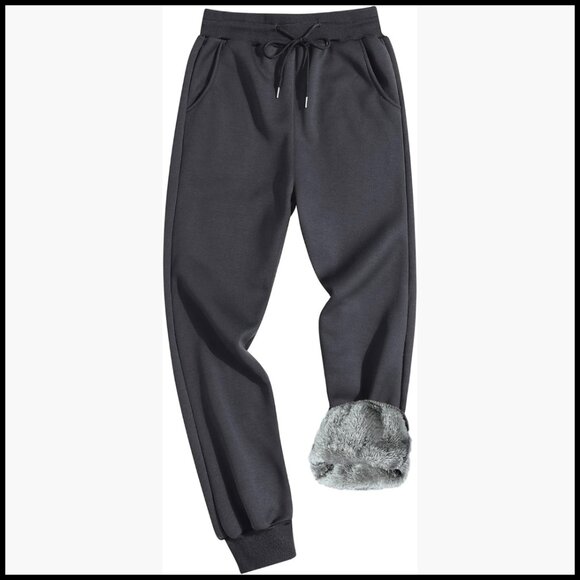 Sherpa Lined Fleece Joggers Sweatpants Winter Warm Track Pants